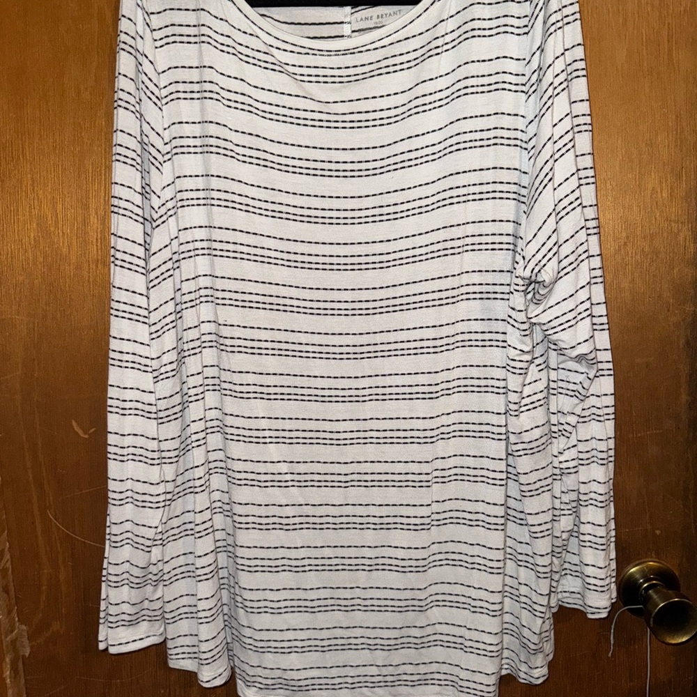 Lane Bryant Monochrome Striped Top